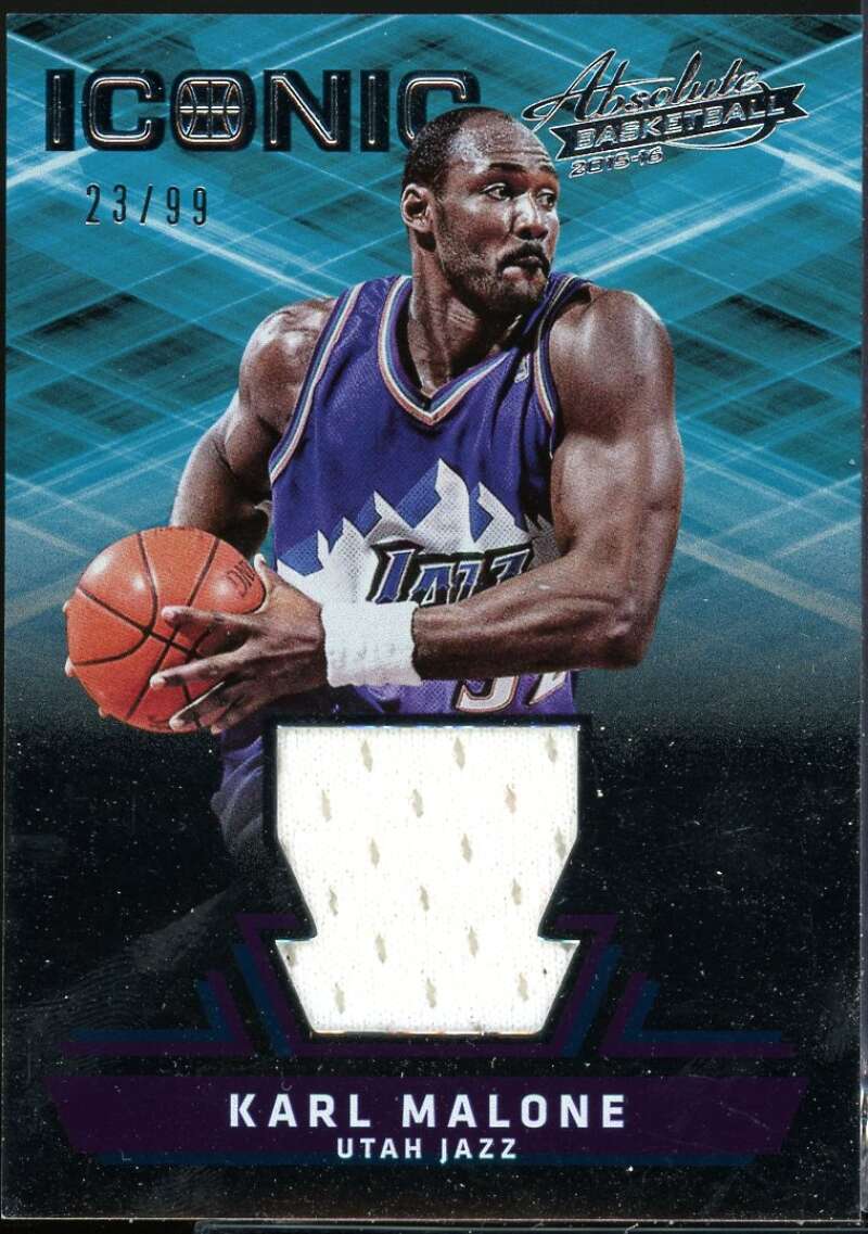 Karl Malone Card 2015-16 Absolute Memorabilia Iconic Materials #12 Image 1