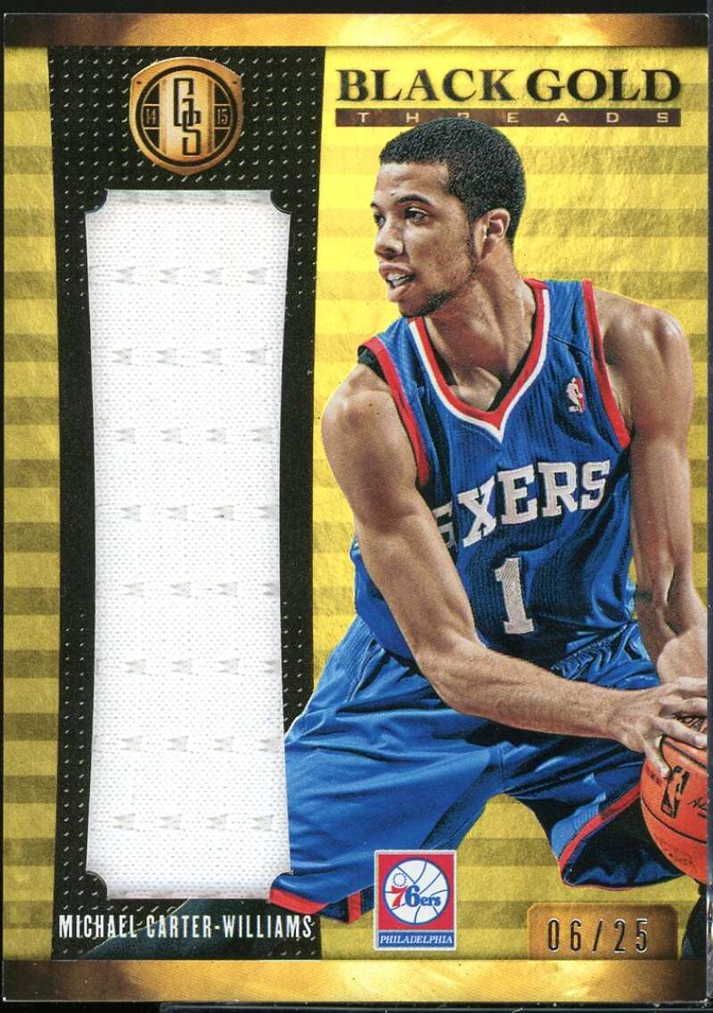 Michael Carter-Williams 2014-15 Panini Gold Standard Black Gold Threads #20 /25 Image 1