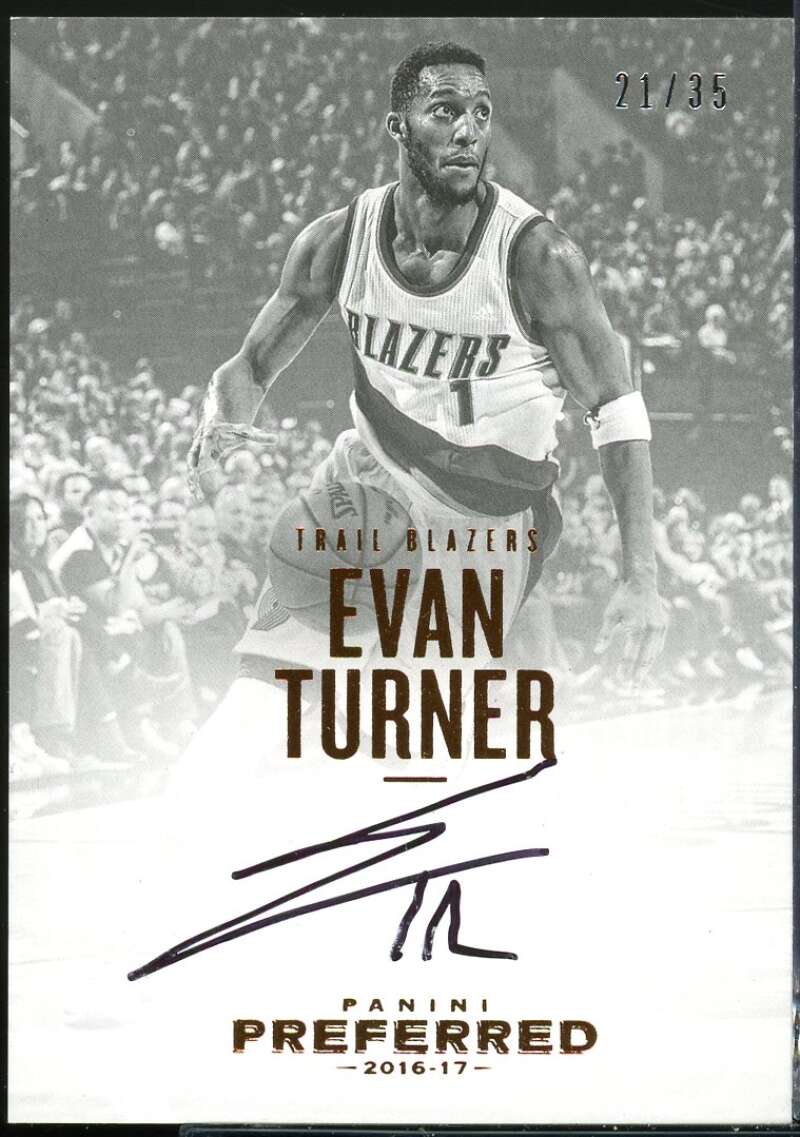 Evan Turner AU Card 2016-17 Panini Preferred #126 /35 Image 1