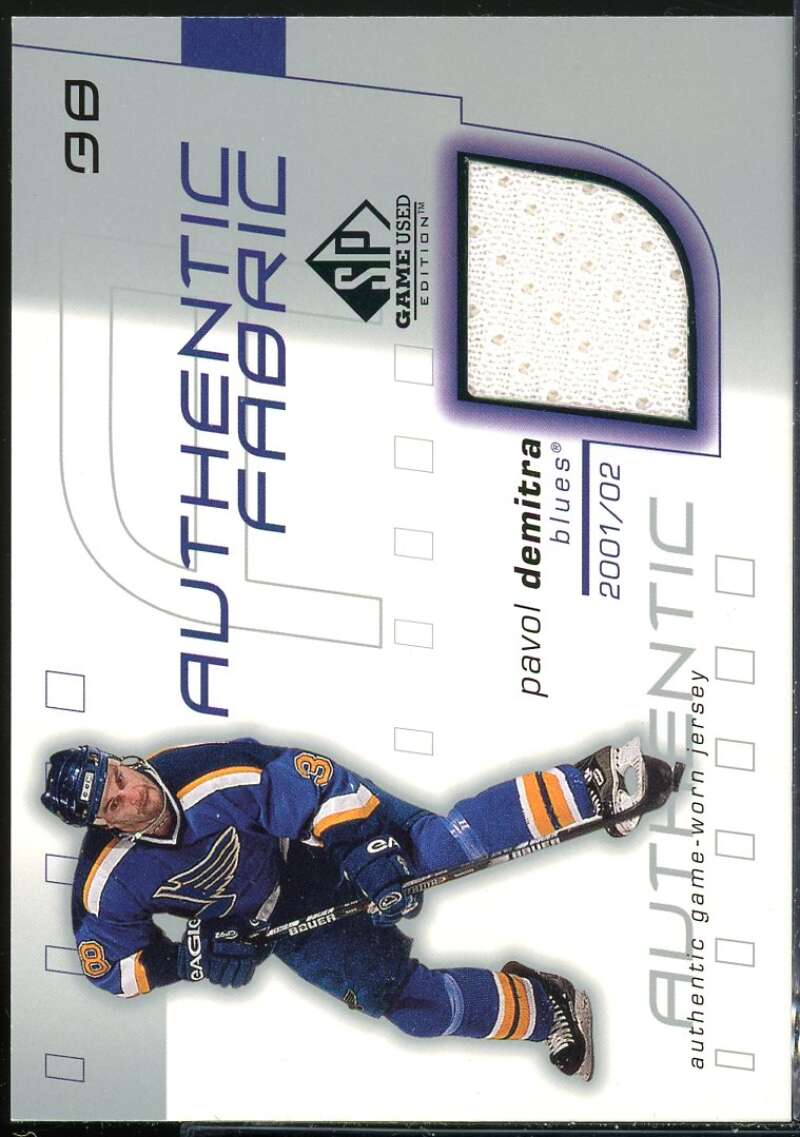 Pavol Demitra Card 2001-02 SP Game Used Authentic Fabric #AFPD Image 1