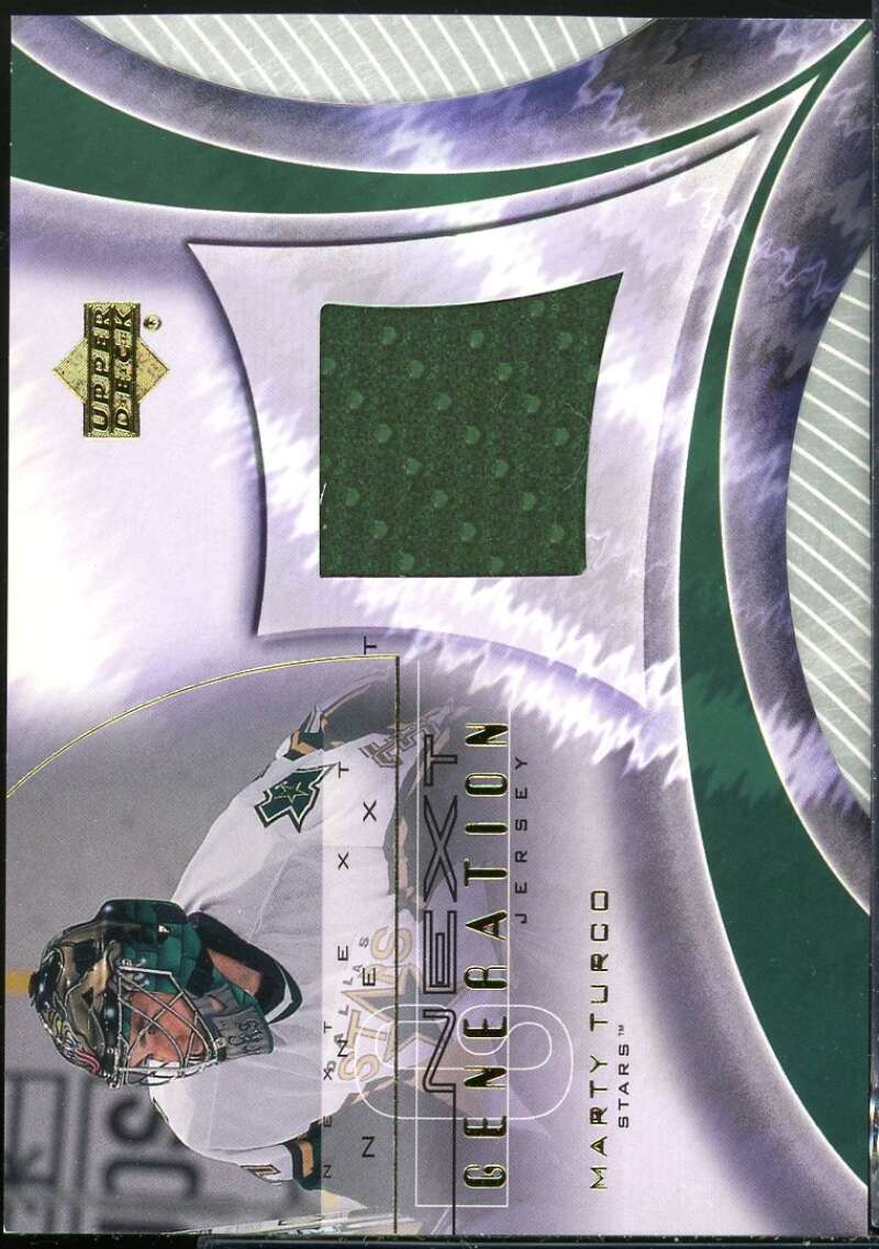 Marty Turco NG Card 2001-02 Upper Deck Game Jerseys #NGMT Image 1