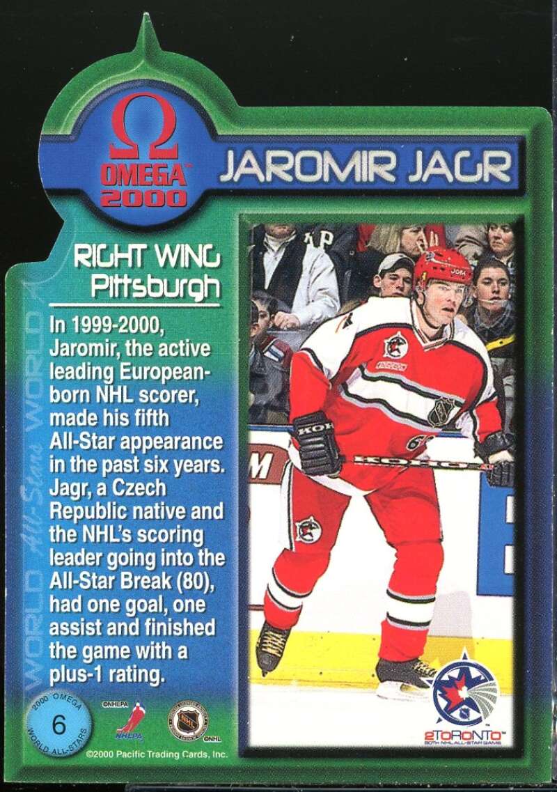 Jaromir Jagr Card 1999-00 Pacific Omega World All-Stars #6 Image 2