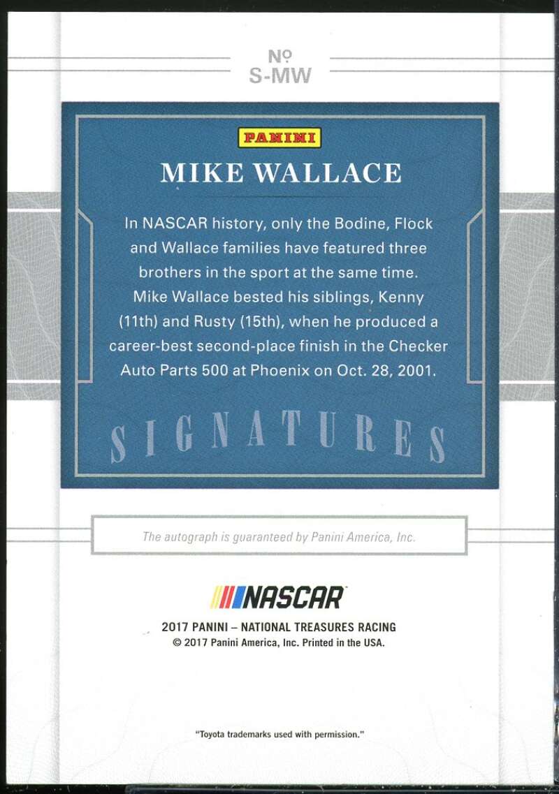 Mike Wallace Card 2017 Panini National Treasures Signatures #11 /99 Image 2