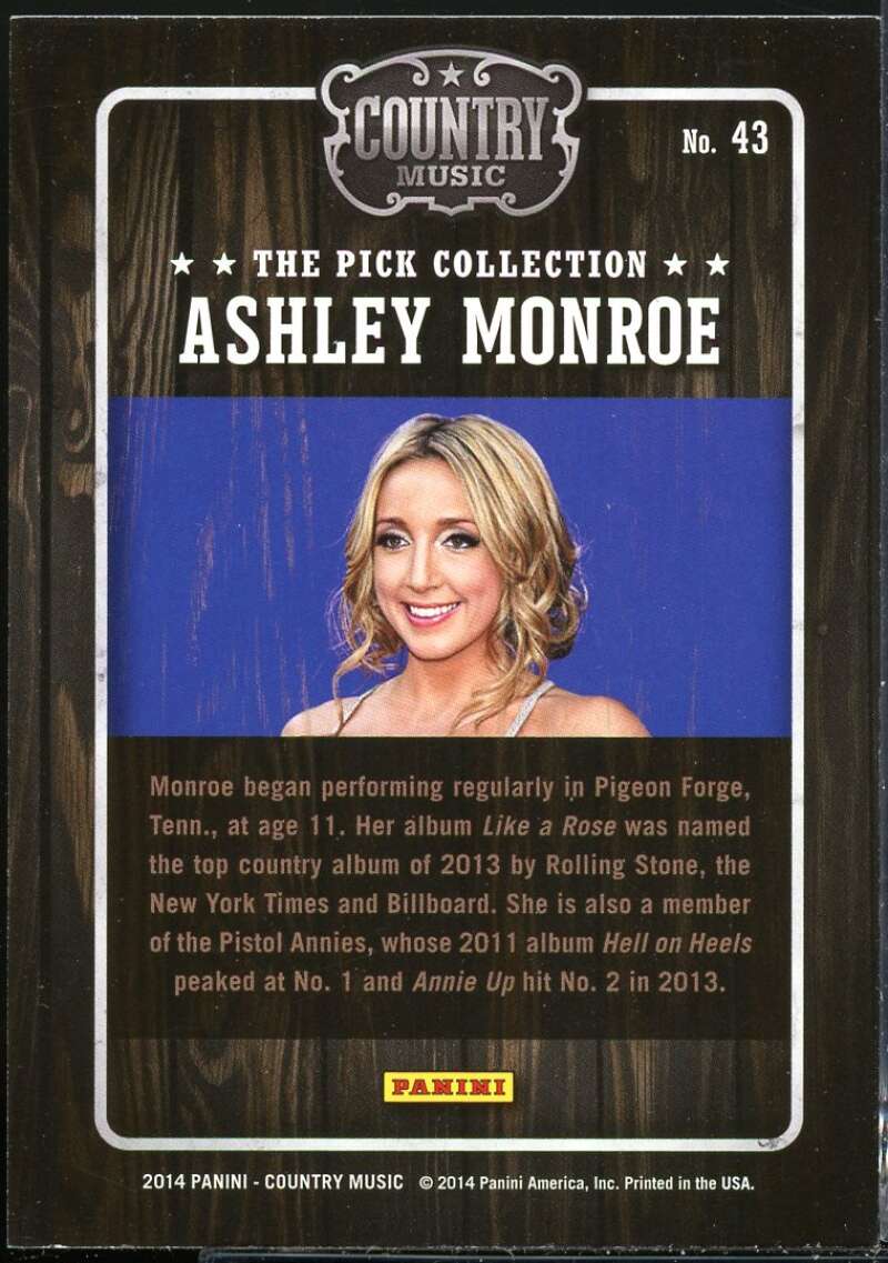 Ashley Monroe Card 2015 Country Music Pick Collection #43 Image 2