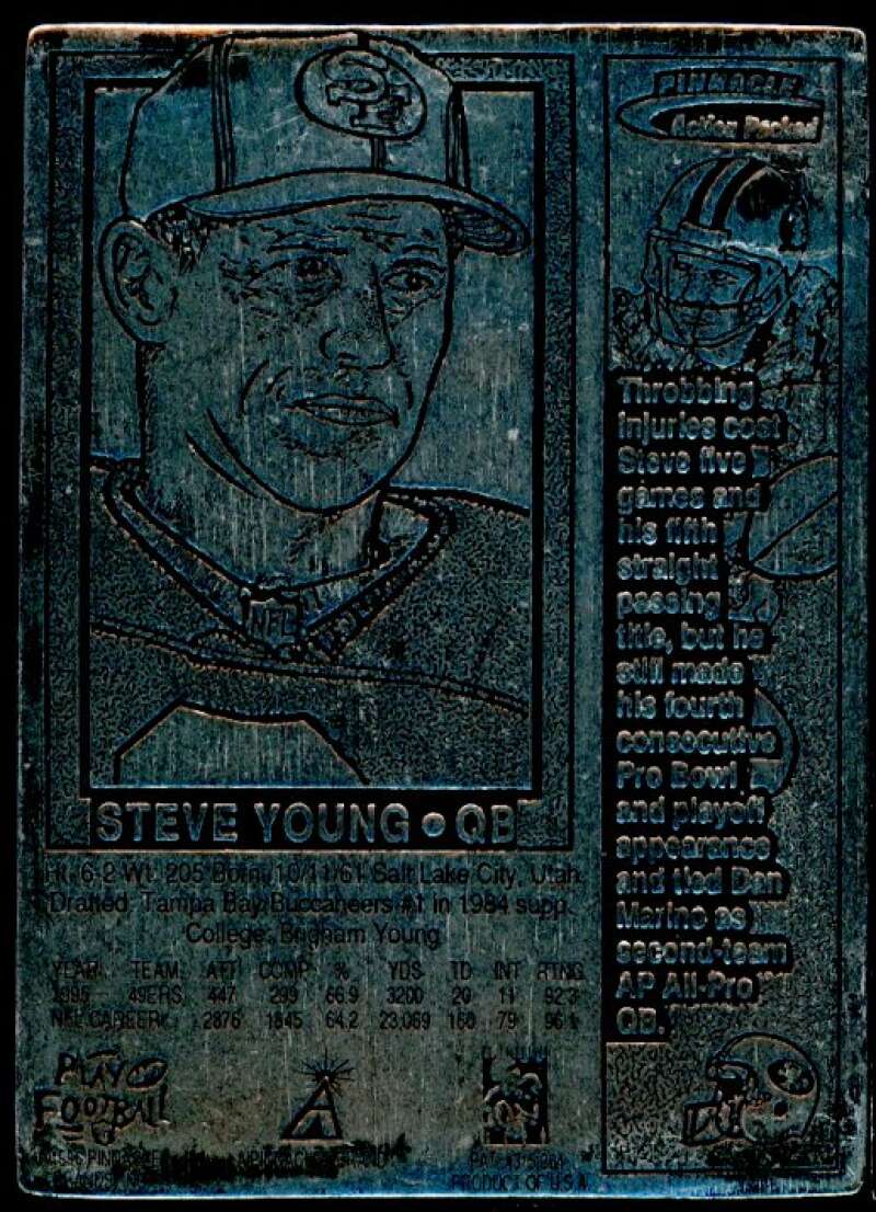 Steve Young Card 1996 Action Packed Press Plate Proofs #16 Image 2