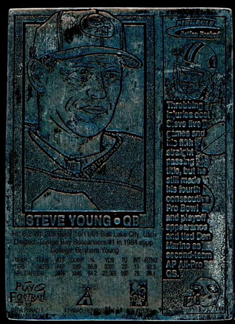 Steve Young Card 1996 Action Packed Press Plate Proofs #16 Image 2