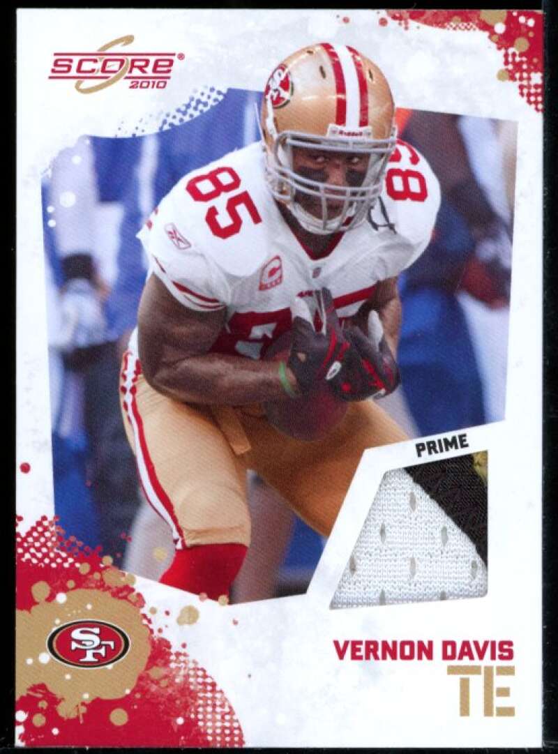 Vernon Davis Card 2010 Score Retail Factory Set Prime Jersey Materials #19 Image 1