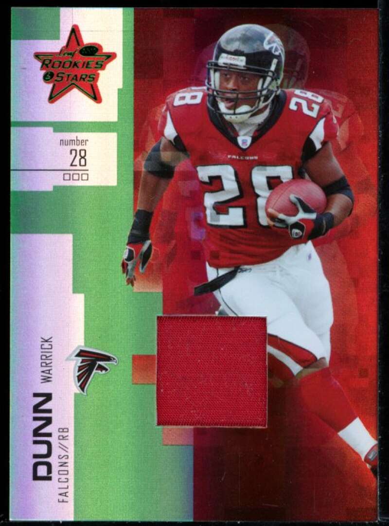 Warrick Dunn Card 2007 Leaf Rookies and Stars Materials Emerald Prime Jersey #27 Image 1