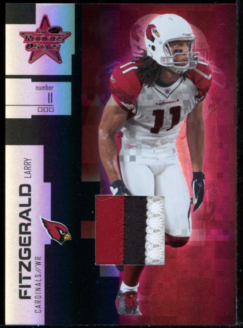 Larry Fitzgerald 2007 Leaf Rookies and Stars Jersey Materials Prime Black #42 Image 1