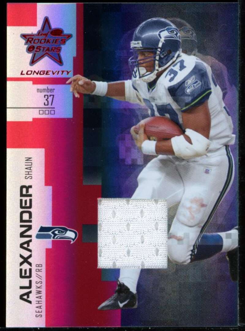 Shaun Alexander Card 2007 Leaf Rookies and Stars Longevity Materials Ruby #50 Image 1