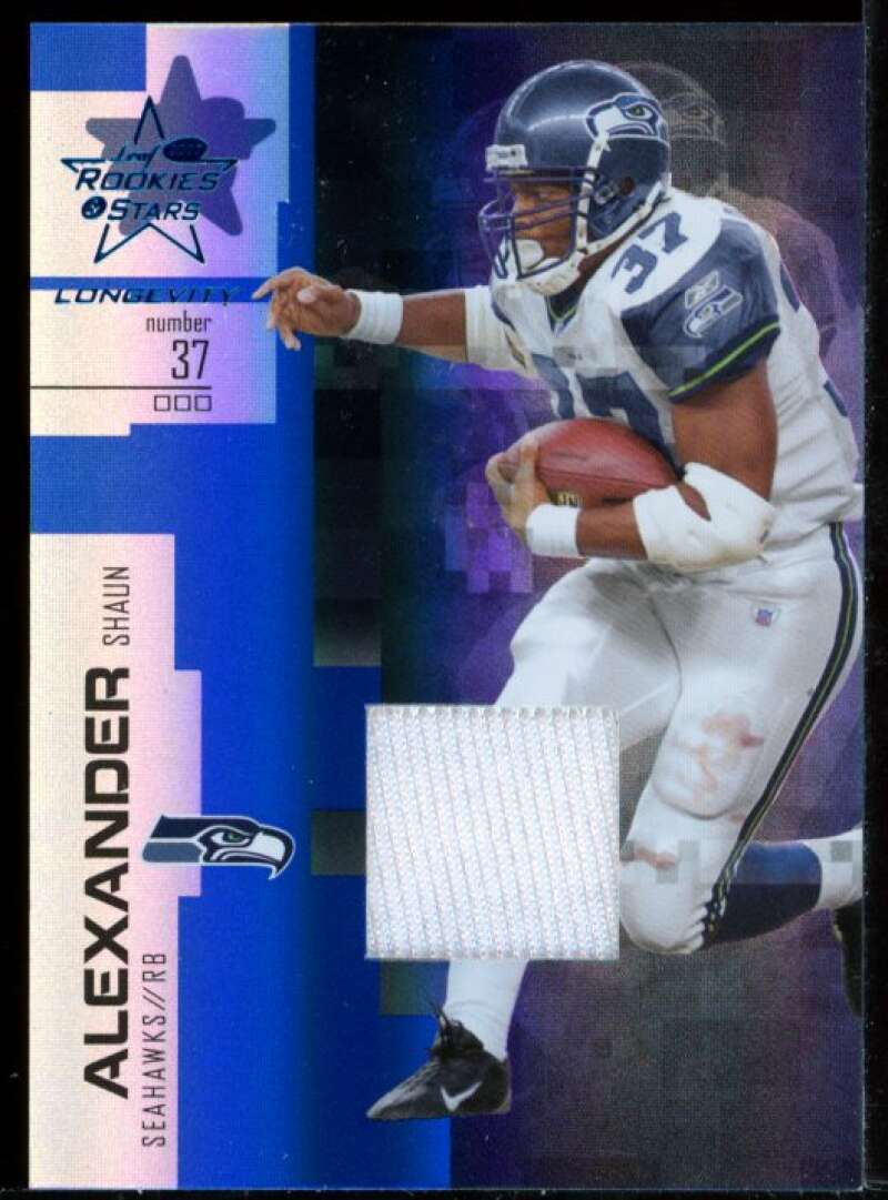 Shaun Alexander Card 2007 Leaf Rookies and Stars Longevity Materials Emerald #50 Image 1