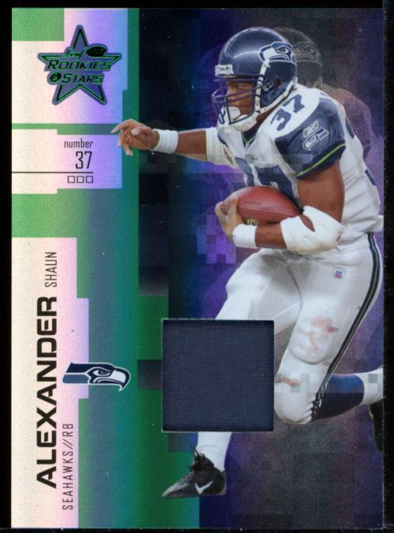 Shaun Alexander Card 2007 Leaf Rookies and Stars Materials Emerald Prime #50 Image 1