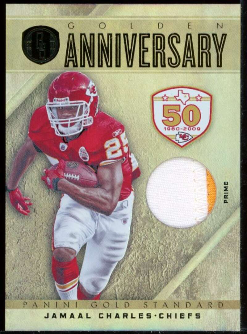 Jamaal Charles Card 2011 Gold Standard Golden Anniversary Jersey Prime #27 Image 1