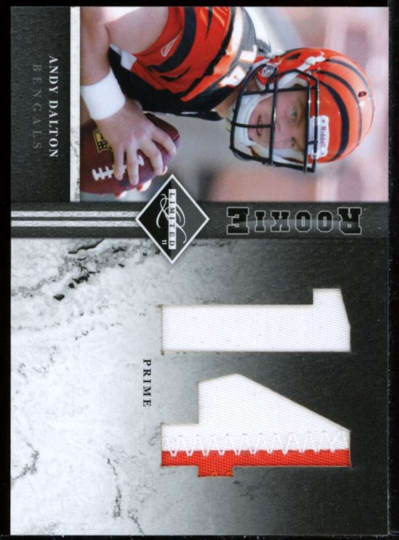 Andy Dalton Rookie Card 2011 Limited Rookie Jumbo Jersey Numbers Prime #13 Image 1