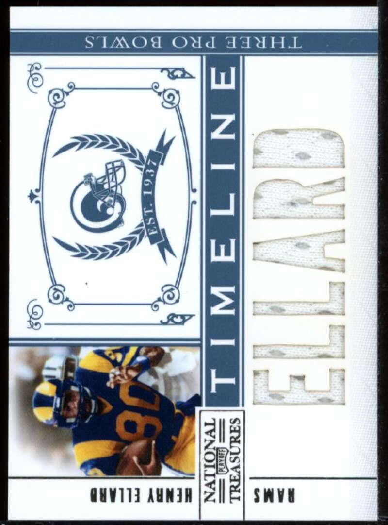 Henry Ellard Card 2010 Playoff National Treasures Timeline Name Jersey #7 Image 1