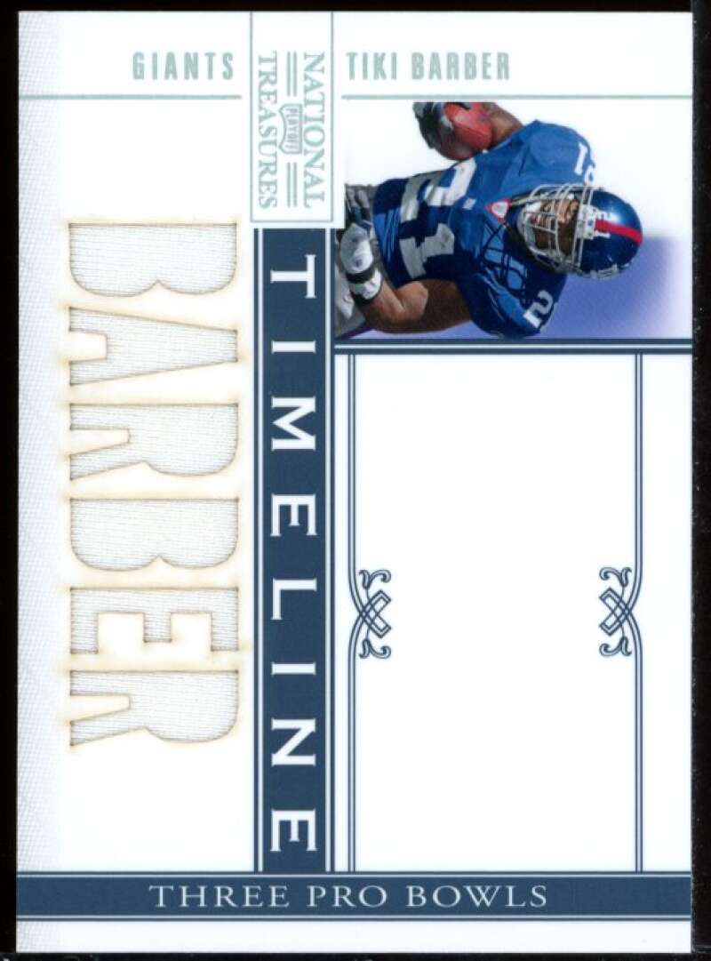 Tiki Barber Card 2010 Playoff National Treasures Timeline Name Jersey #16 Image 1