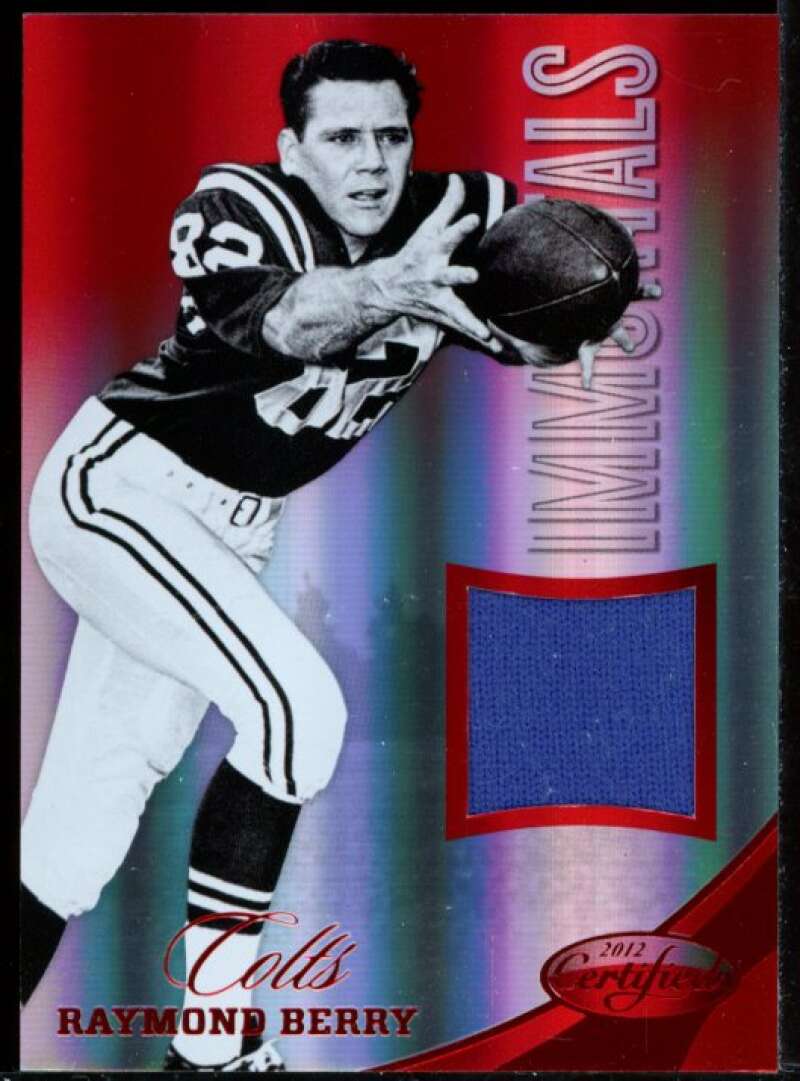 Raymond Berry Card 2012 Certified Mirror Red Materials Jersey #236 Image 1