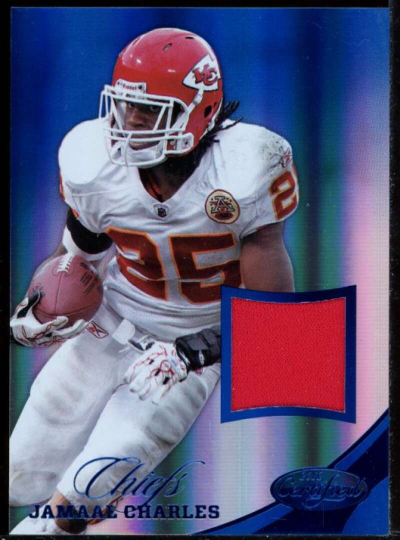 Jamaal Charles Card 2012 Certified Mirror Blue Materials Jersey #72 Image 1