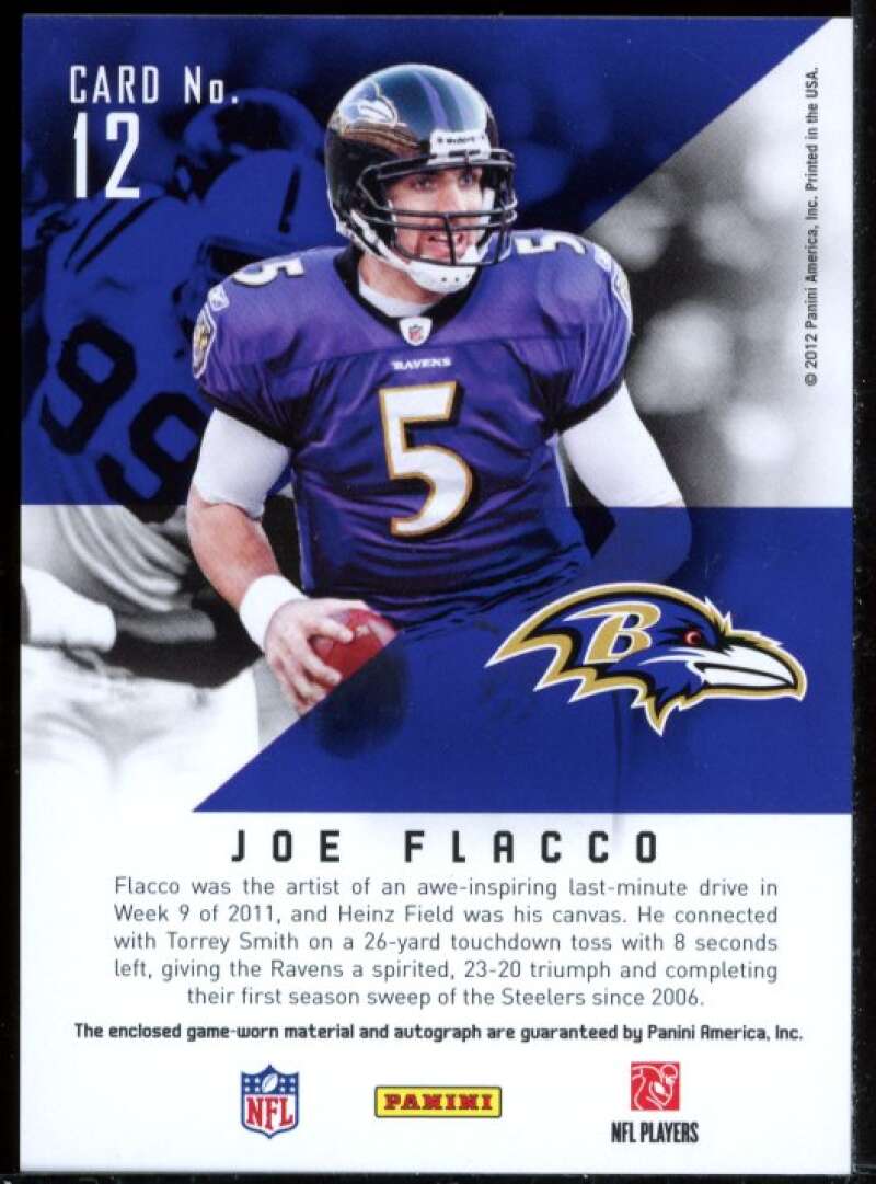 Joe Flacco Card 2012 Rookies and Stars Scoring Core Materials Jersey #12 Image 2