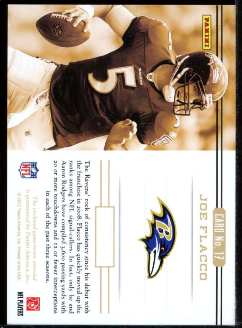 Joe Flacco Card 2012 Certified Gold Team Jersey #17 Image 2