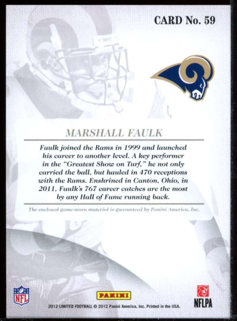 Marshall Faulk Card 2012 Limited Threads Jersey #59 Image 2