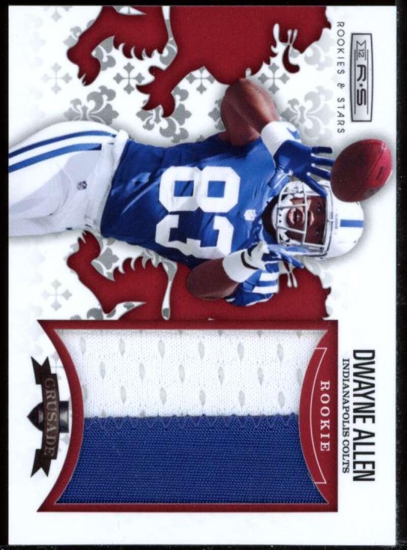 Dwayne Allen Card 2012 Rookies and Stars Rookie Crusade Materials Prime Red #33 Image 1