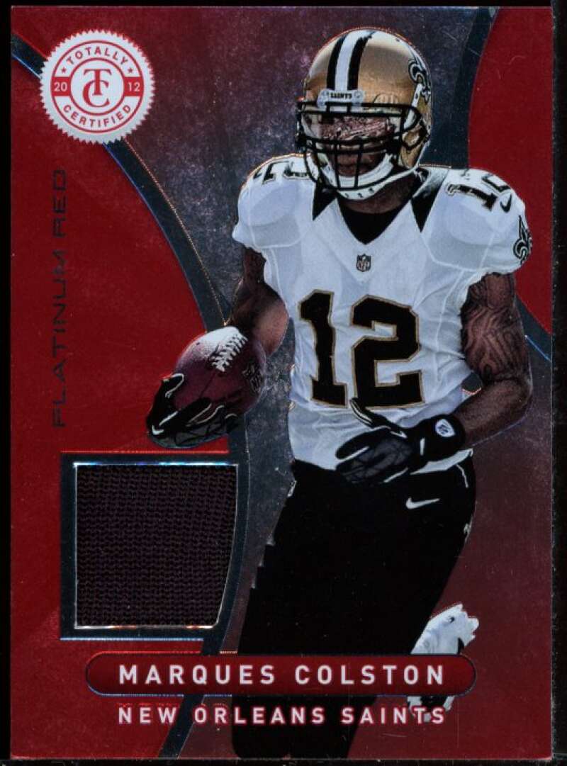 Marques Colston Card 2012 Totally Certified Red Materials Jersey #45 Image 1