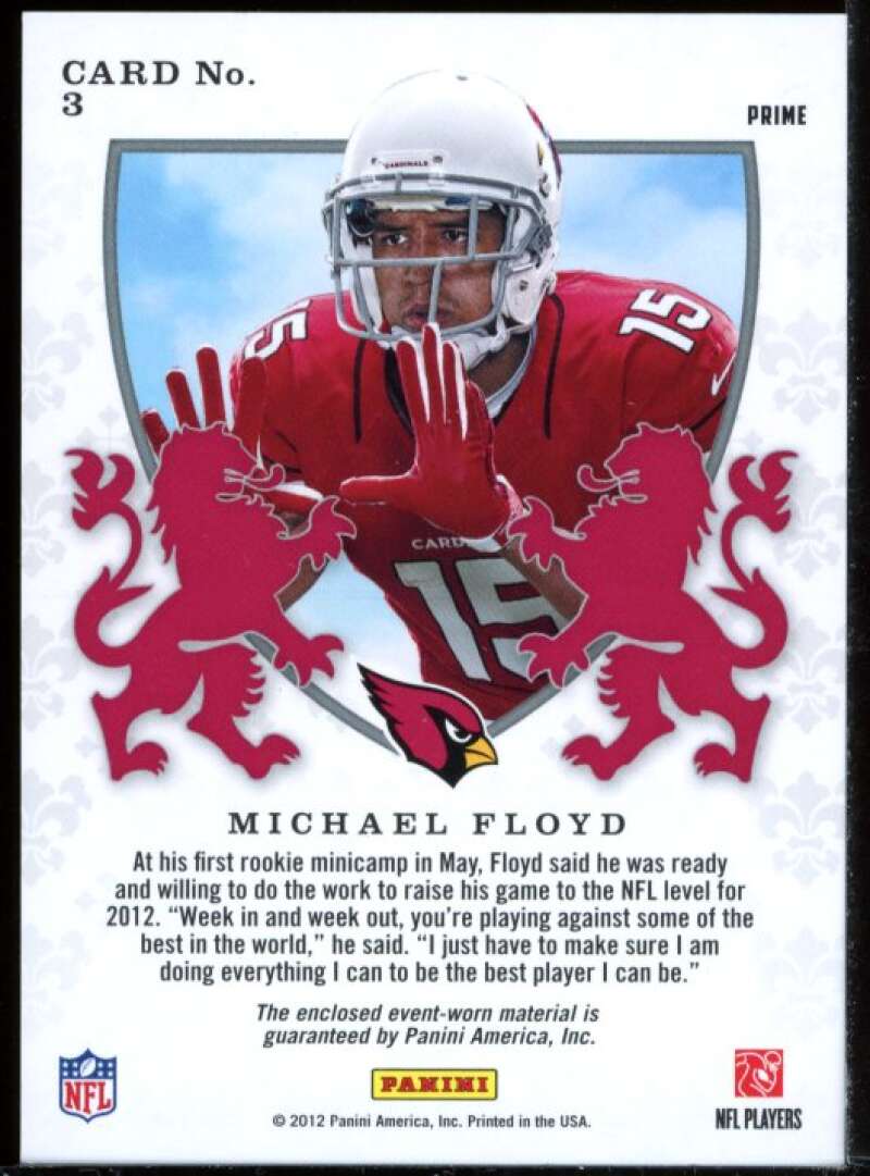 Michael Floyd Card 2012 Rookies n Stars Rookie Crusade Prime Red Jersey #3 Image 2