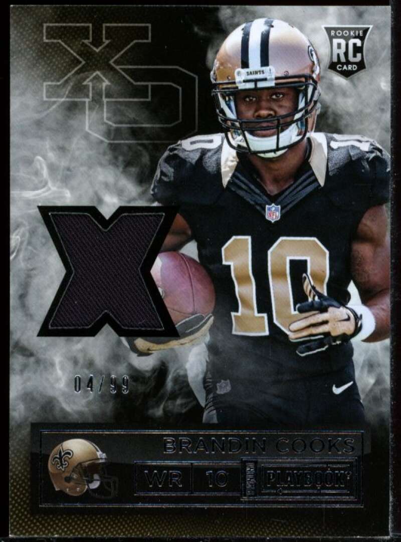 Brandin Cooks Card 2014 Panini Playbook Rookie X's and O's Materials X Jersey #5 Image 1