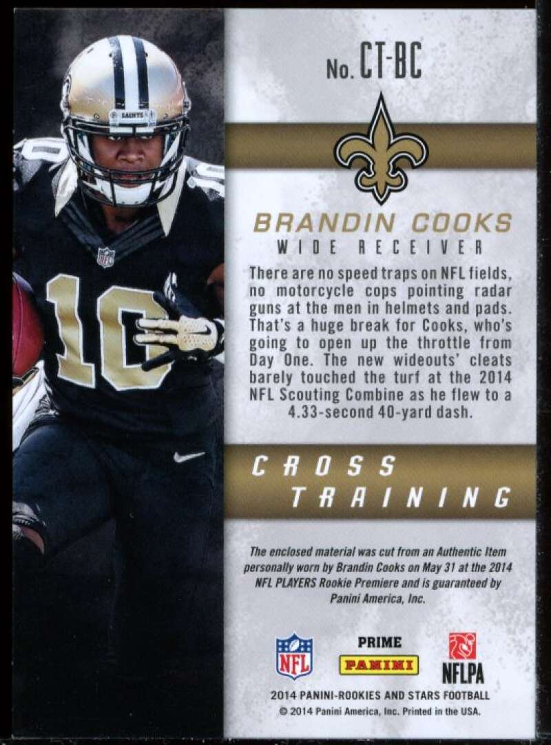 Brandin Cooks Card 2014 Rookies n Stars Cross Training Prime Jersey #CTBC Image 2