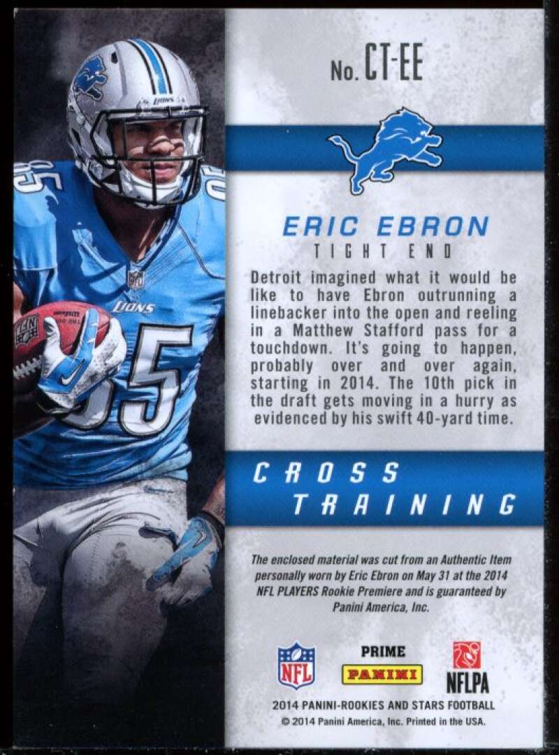 Eric Ebron 2014 Rookies and Stars Cross Training Materials Prime Jersey #CTEE Image 2