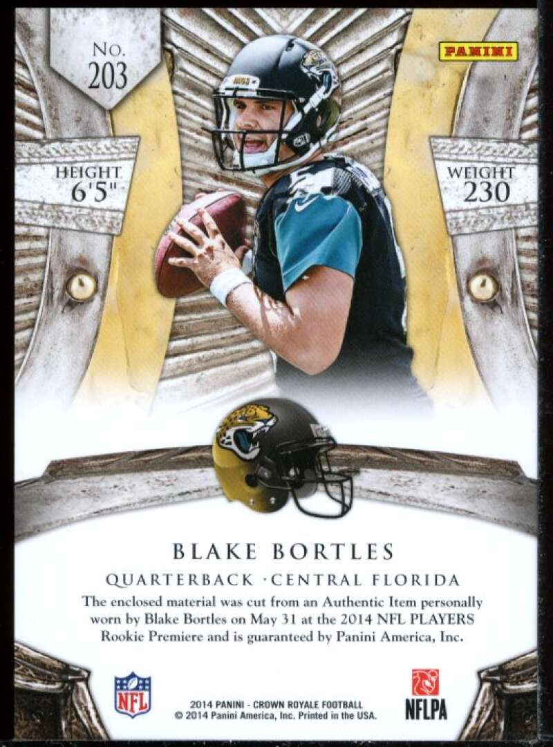 Blake Bortles Card 2014 Crown Royale Rookie Silhouettes Jersey #203 Image 2