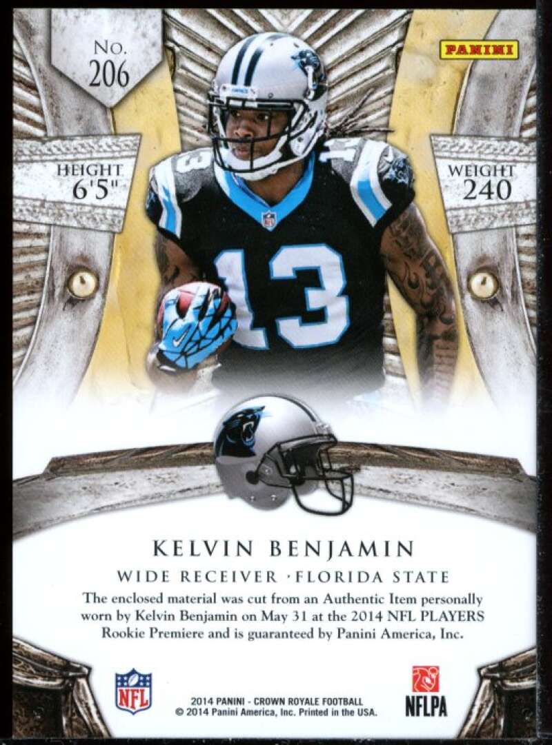 Kelvin Benjamin Card 2014 Crown Royale Rookie Silhouettes Jersey #206 Image 2