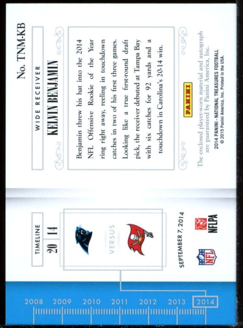 Kelvin Benjamin 2014 National Treasures Rookie Timeline Materials Jersey #KB Image 2