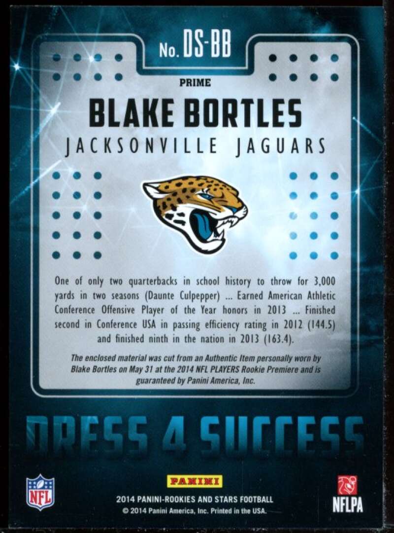 Blake Bortles 2014 Rookies and Stars Dress 4 Success Material Prime Jersey #DSBB Image 2