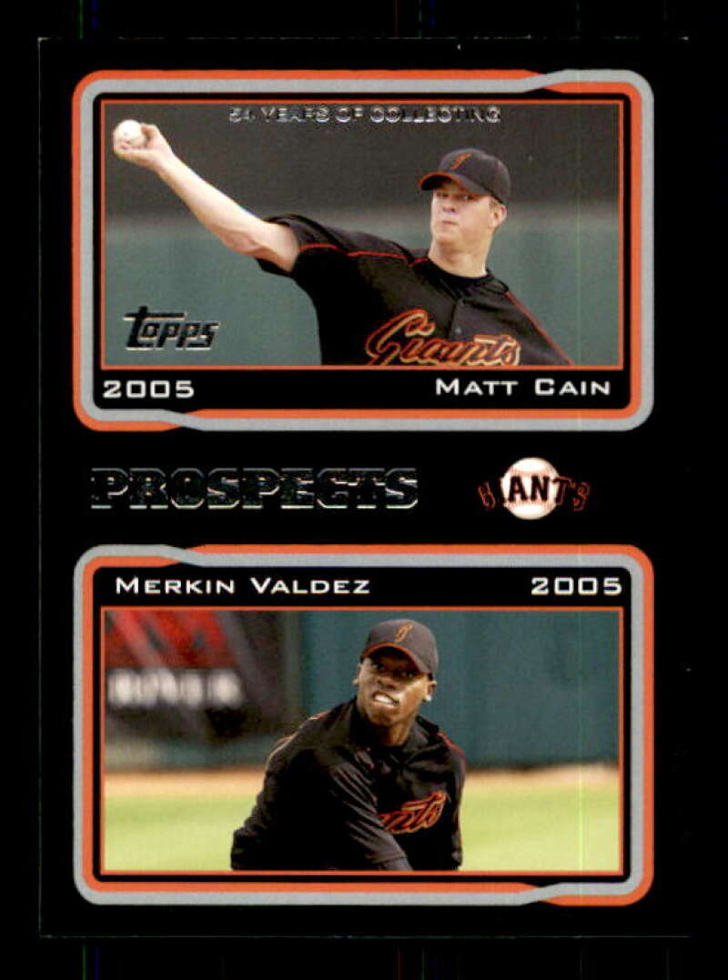 Matt Cain/M.Valdez Rookie Card 2005 Topps Black #690 Image 1