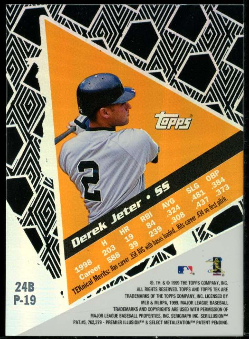 Derek Jeter Away Card 1999 Topps Tek Pattern 19 #24B Image 2