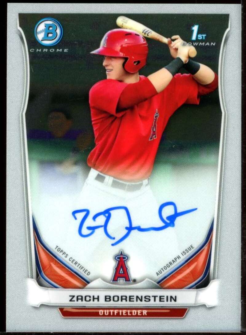 Zach Borenstein Card 2014 Bowman Chrome Prospect Autographs #BCAPZB Image 1