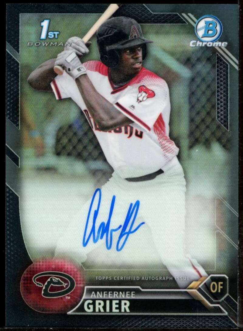 Anfernee Grier 2016 Bowman Chrome Draft DP Autographs Black Refractors #CDAAG Image 1