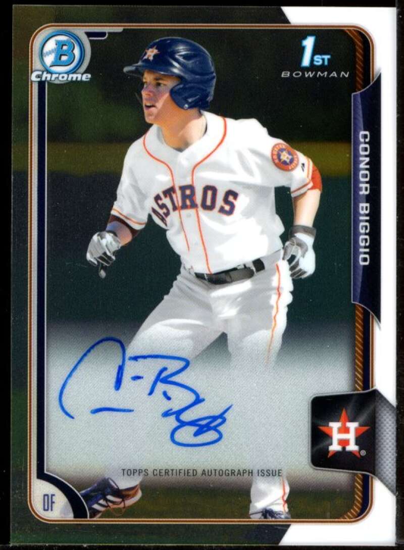 Conor Biggio Card 2015 Bowman Chrome Draft Draft Pick Autographs #BCACBI Image 1