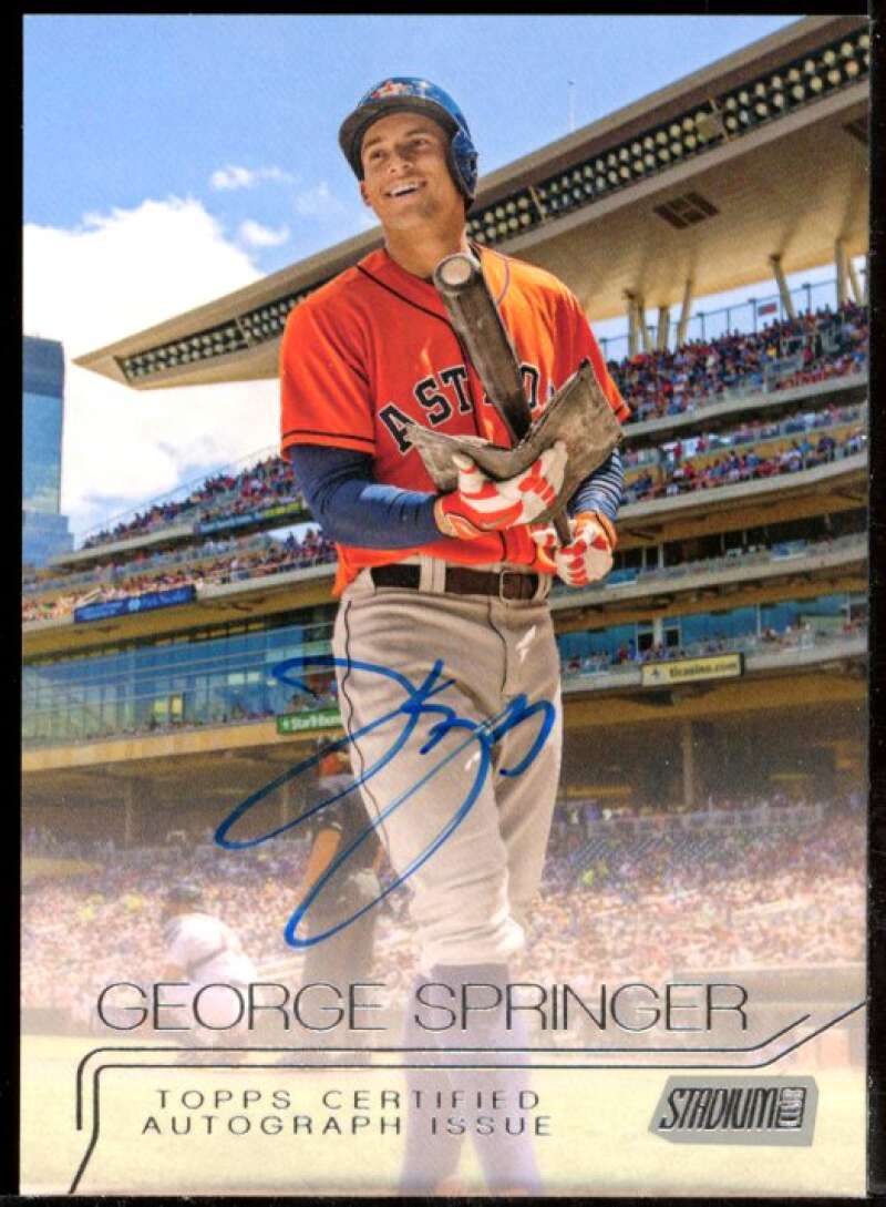 George Springer Card 2015 Stadium Club Autographs #SCAGS Image 1