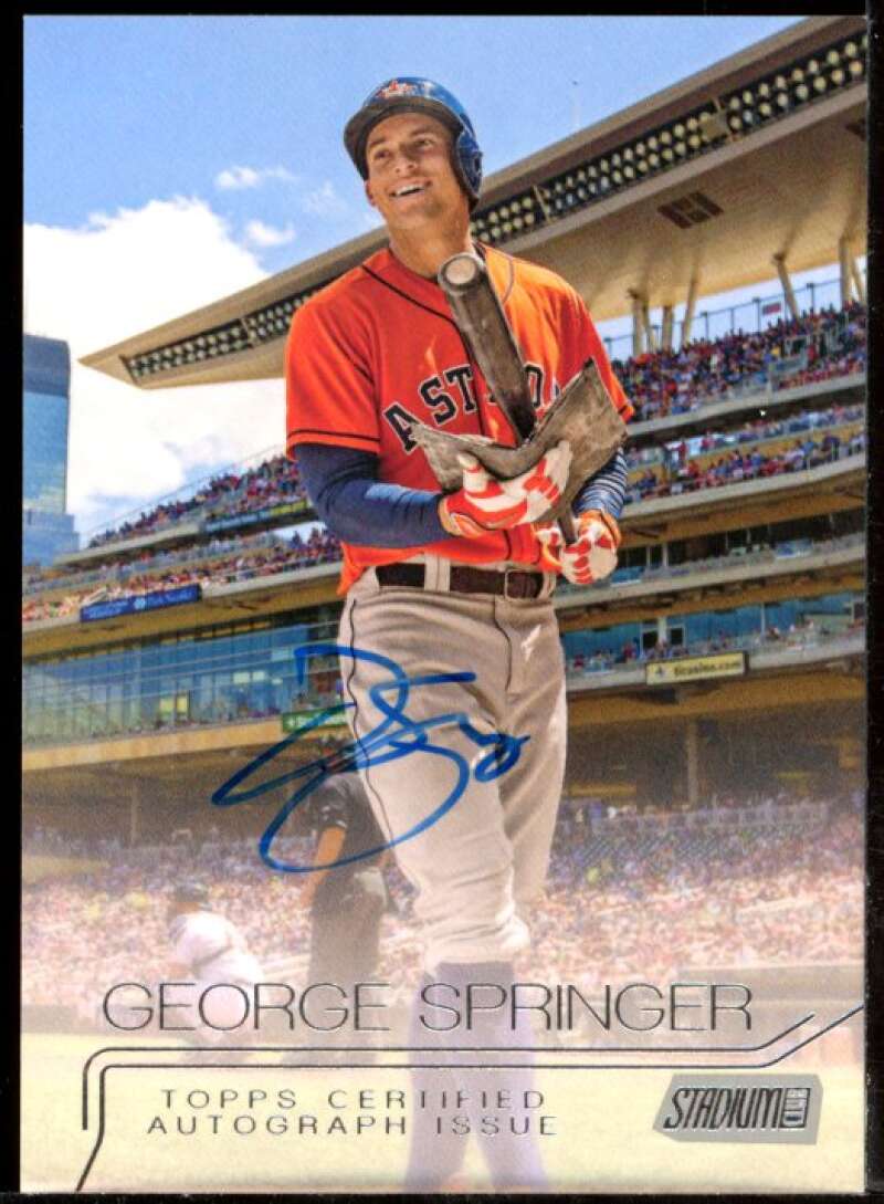 George Springer Card 2015 Stadium Club Autographs #SCAGS Image 1