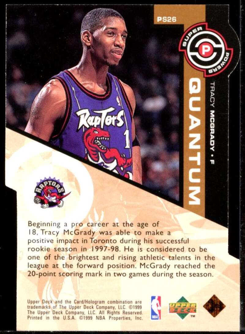 Tracy McGrady Card 1998-99 Upper Deck Super Powers Bronze #S26 Image 2