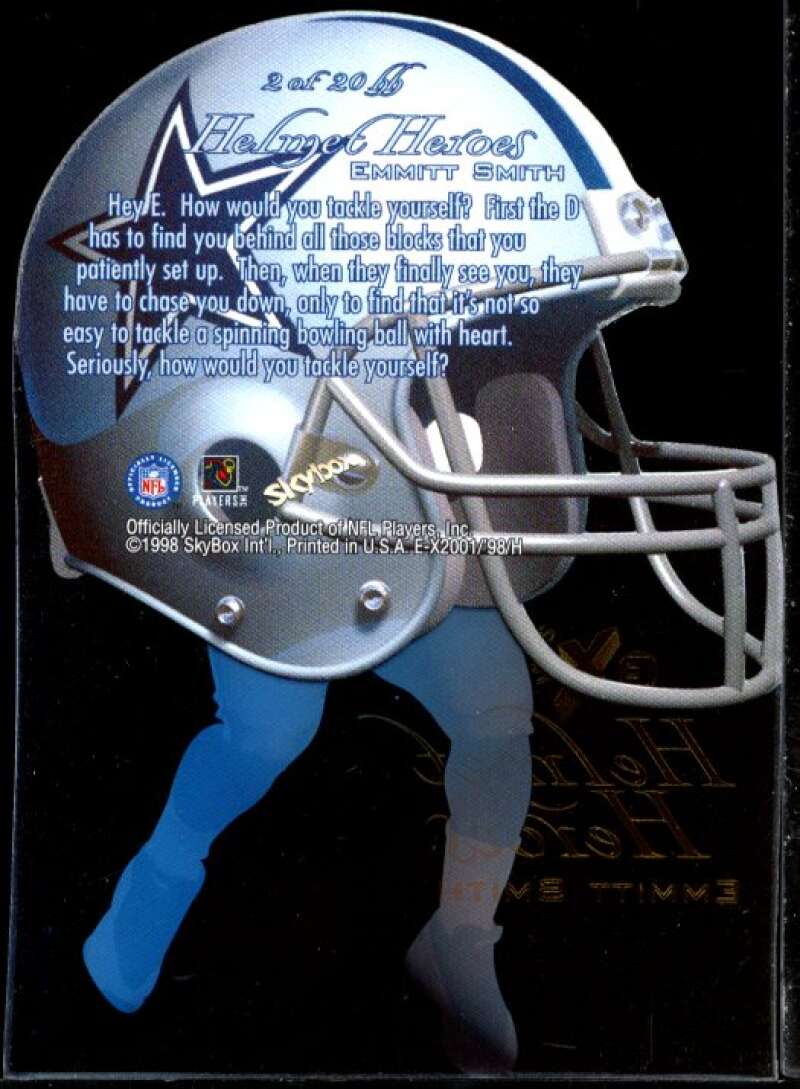 Emmitt Smith Card 1998 E-X2001 Helmet Heroes #2 Image 2