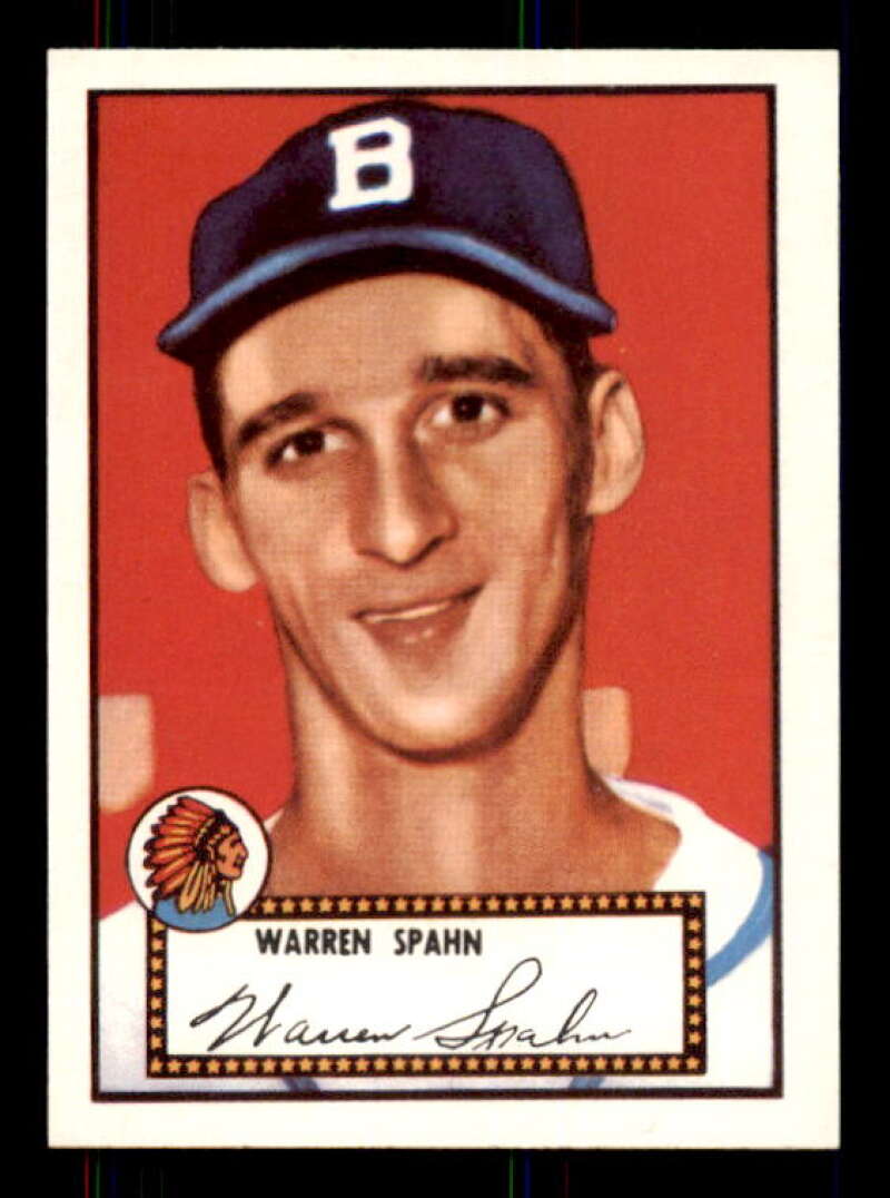 Warren Spahn Card 1983 Topps 1952 Reprint #33 Image 1