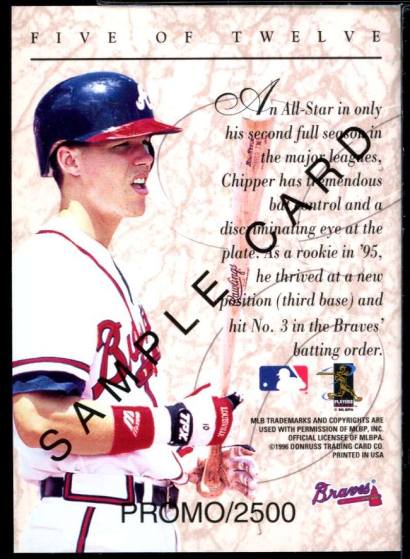 Chipper Jones Card 1997 Donruss Elite Insert Promos #5 Image 2