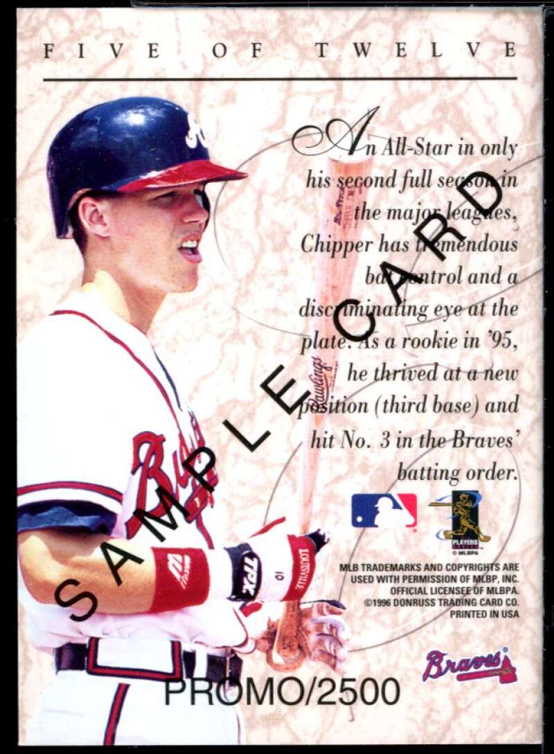 Chipper Jones Card 1997 Donruss Elite Insert Promos #5 Image 2