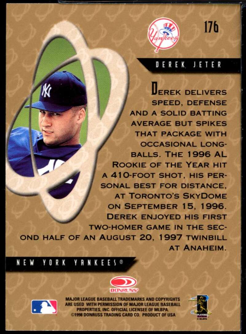 Derek Jeter PP GS Card 1998 Donruss Preferred Seating #176 Image 2