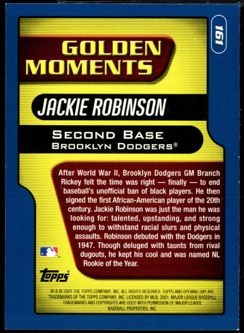 Jackie Robinson GM Card 2001 Topps Opening Day #161 Image 2