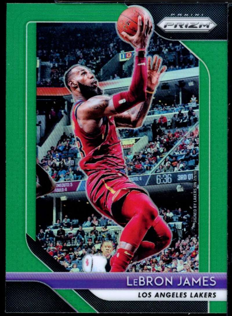 LeBron James Card 2018-19 Panini Prizm Prizms Green #6 Image 1